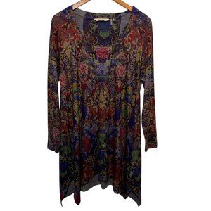 Soft Surroundings Boho Granola Cottage Indie Shark Tooth Whimsigoth Tunic Large